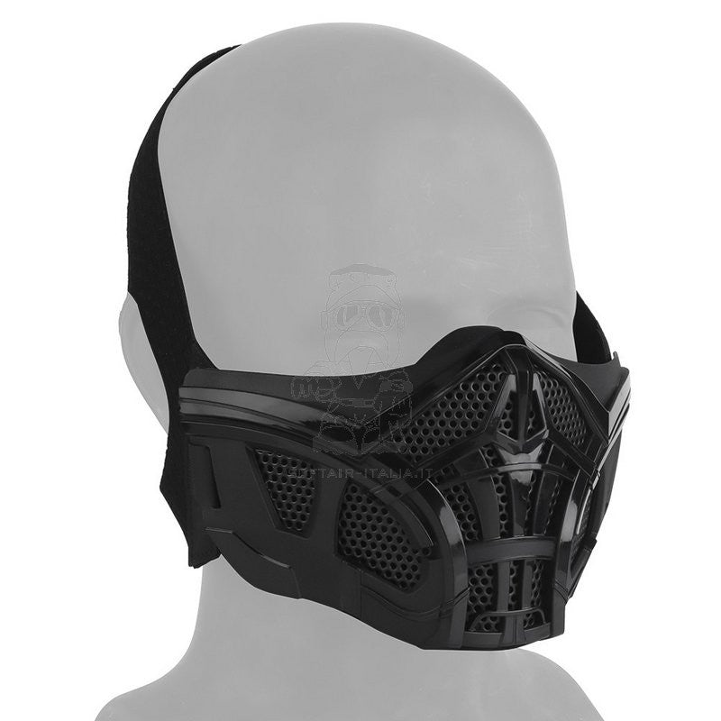 Scorpion Mortal Combat Half Mask BK Black Maschera Protettiva Nera by Wosport.