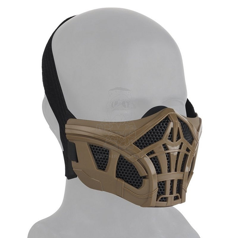 Scorpion Mortal Combat Half Mask Tan Dark Earth Maschera Protettiva by Wosport.