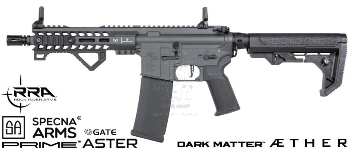 Specna Arms M4  M-LOK Rock River Arms SA-P17 Prime™ Aster II ETU - Brushless Motor Light Ops Stock Chaos Grey Version AEG by Specna Arms