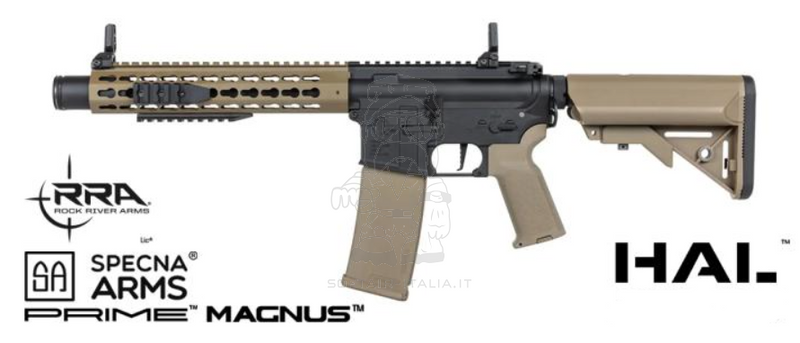 Specna Arms M4 RRA Rock River Arms KeyMod SA-P07 Prime™ Hal™ Etu  Half Tan Dual Color AEG by Specna Arms