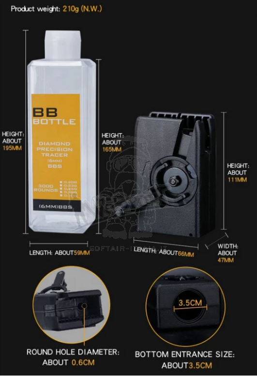 Speedloader MC Multicam w. Lever Bottle 500 > 2500bb by Wosport