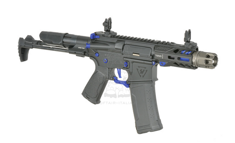 Strike Ind. EMG PDW Raiders 4" Blue Competiton EShooter Etu - Mosfet AEG by Cyma Platinum