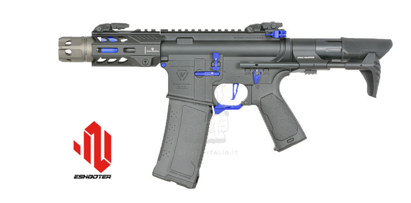 Strike Ind. EMG PDW Raiders 4" Blue Competiton EShooter Etu - Mosfet AEG by Cyma Platinum