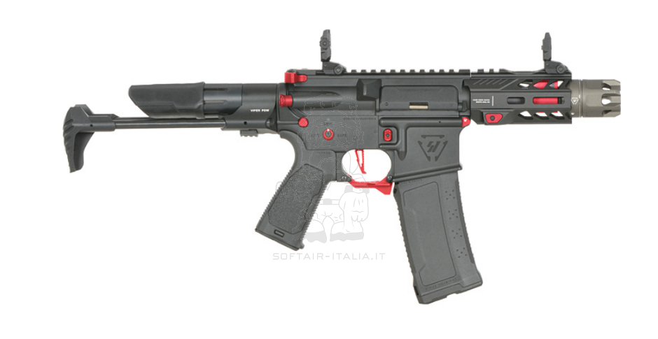 Strike Ind. & EMG Red Riders Competition 4" PDW Eshooter ETU V2 Mosfet Airsoft Replica by Cyma Platinum > Strike Industries