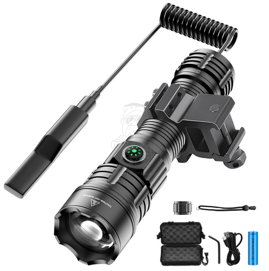 Tactical JF030 Flashligth w. Push Botton Torcia Tattica con Comando Remoto