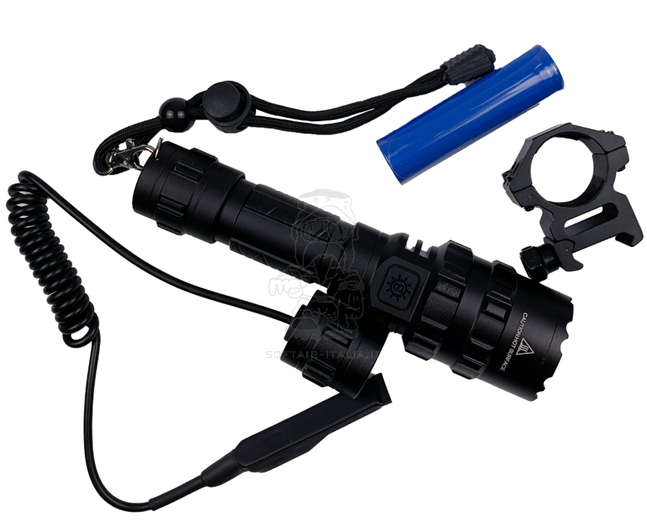 Tactical JF030 Flashligth w. Push Botton Torcia Tattica con Comando Remoto