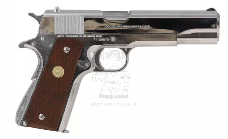 Tokyo Marui Colt Government M1911 Series '70 Nickel Finish GBB Gas Blow Back Airsoft Pistol by Tokyo Marui