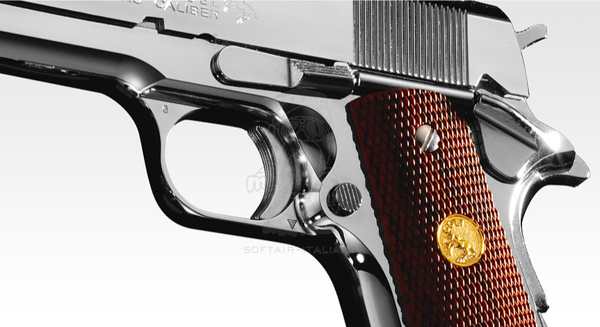Tokyo Marui Colt Government M1911 Series '70 Nickel Finish GBB Gas Blow Back Airsoft Pistol by Tokyo Marui
