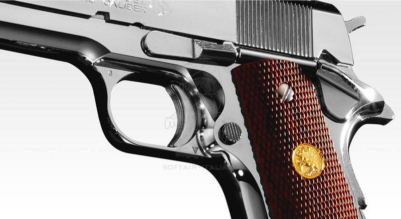 Tokyo Marui Colt Government M1911 Series '70 Nickel Finish GBB Gas Blow Back Airsoft Pistol by Tokyo Marui