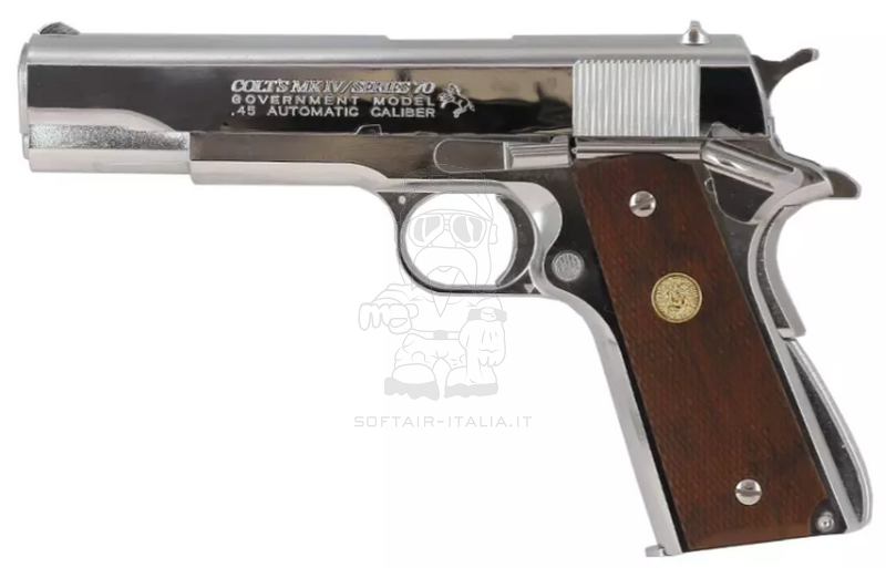 Tokyo Marui Colt Government M1911 Series '70 Nickel Finish GBB Gas Blow Back Airsoft Pistol by Tokyo Marui
