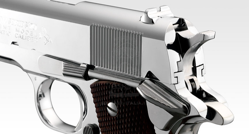 Tokyo Marui Colt Government M1911 Series '70 Nickel Finish GBB Gas Blow Back Airsoft Pistol by Tokyo Marui
