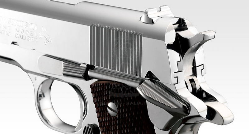 Tokyo Marui Colt Government M1911 Series '70 Nickel Finish GBB Gas Blow Back Airsoft Pistol by Tokyo Marui