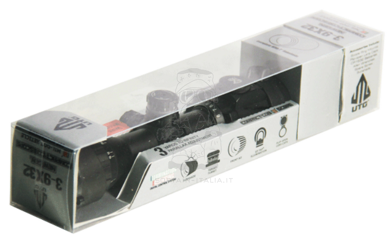 UTG Rifle Scope 3-9 x 32 Ottica 1inch BugBuster Scope AO RGB Red - Green Mil-Dot Anti Fog With QD Rings by UTG