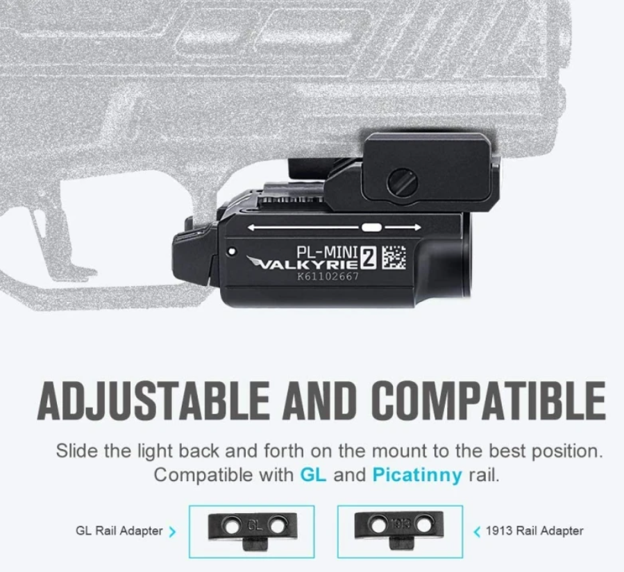 VALKYRIE Pistol Flashlight 600 Lumen PL-Mini 2 by Olight