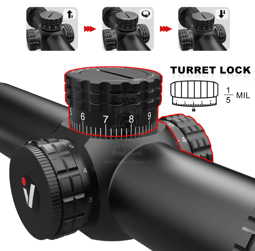 Vicoptics S6 1-6×24 LPVO SFP Scope with High Picatinny Mount by Vicoptics