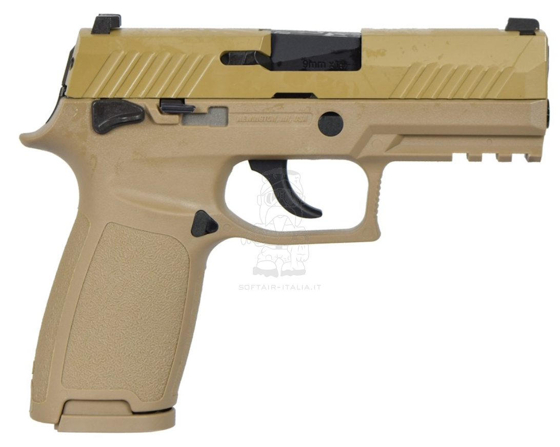 WE P320 Sig Sauer Type Replica No Logo M18 Carry Tan Dark Earth Version GBB Gas Blow Back Airsoft Pistol by WE Asia Electric Gun