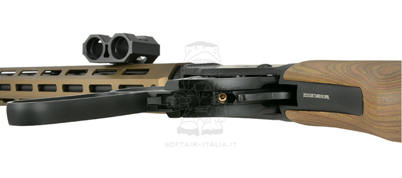 Winchester Terminator 2 Gas Lever Action Function Shotgun  Bronze M-Lok Handguard AT8703T w. Shell Holder Real Wood Stock by Golden Eagle