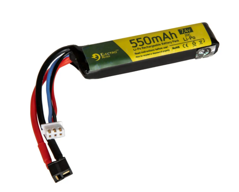 AEP Electric Pistol Micro-Deans Li-Po Battery 7.4V 550mAh 20C  by Electro River