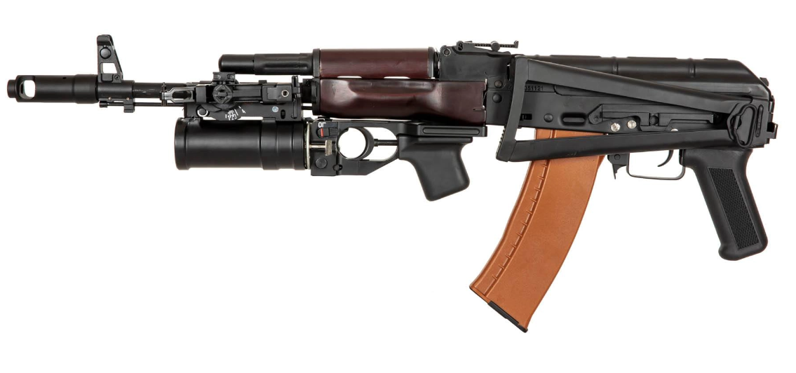 AK 600A Carbine AEG Full Wood & Metal with Grenade Launcher by Double Bell