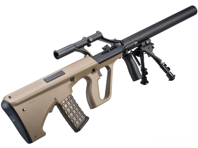 AUG "Phantom" Desrt Tan Bullpup Airsoft AEG Rifle Integrated Scope & Suppressor by Snow Wolf