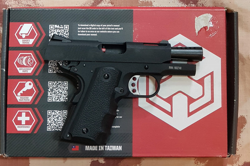 1911 .45 ACP Officer Size NE10 Series Aluminum Slide GBB Black by Armorer Works Customs