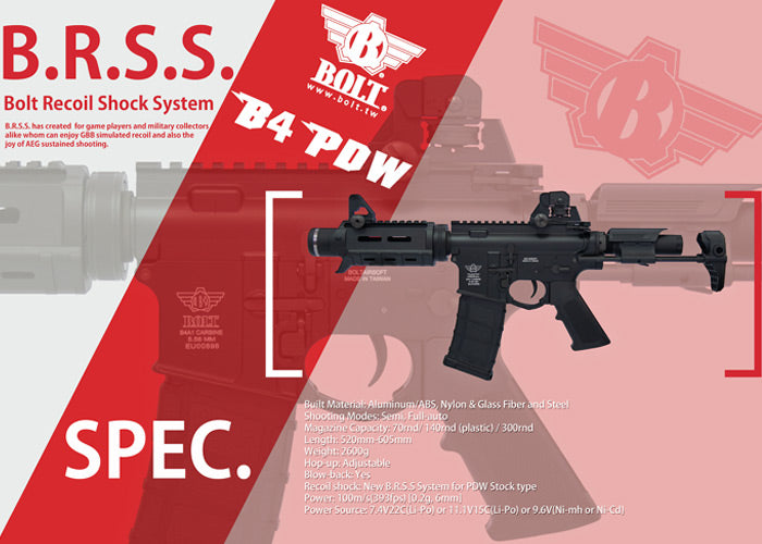 B4 PDW EBB B.R.S.S. Vers. 5 Aeg By Bolt Airsoft