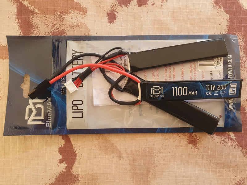 BlueMax Li-Po Battery Batteria 11.1v 1100mAh 20C Triple Mini Tamiya by BlueMax