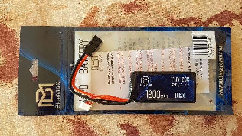 BlueMax Li-Po Battery Batteria 11.1v 1200mAh 20C Peq Type Mini Tamiya by BlueMax