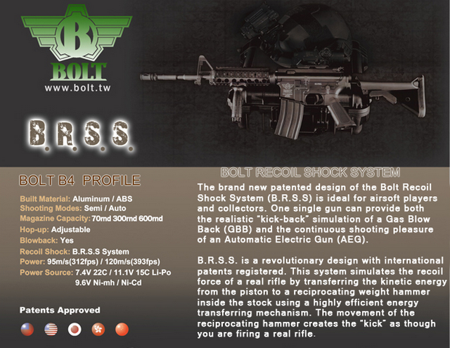 BOLT B4 PMC BABY B.R.S.S. - Bolt Recoil Shock System TAN by Bolt Airsoft