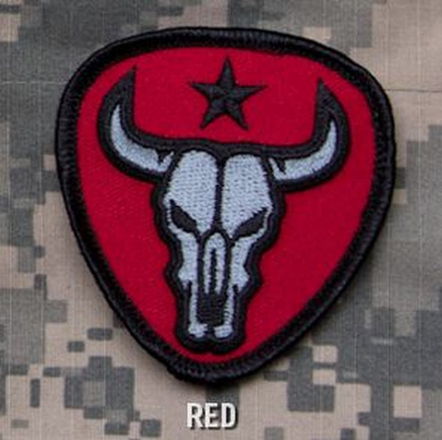 Bull Skull Red MSM Patch
