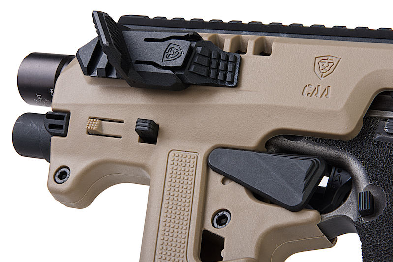 CAA Airsoft Division Tan Micro RONI G5 Pistol Carbine Conversion Kit G17 Series Umarex - Marui - Ksc