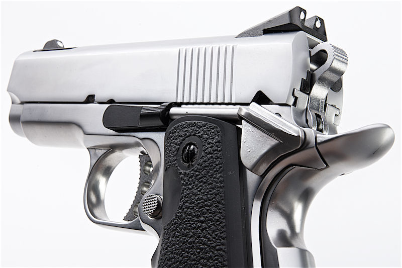 1911 .45 ACP Officer Size NE10 Series Aluminum Slide GBB Silver by Armorer Works Customs