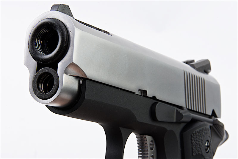 1911 .45 ACP Officer Size NE10 Series Aluminum Slide GBB Black Frame & Silver Slide by Armorer Works Customs
