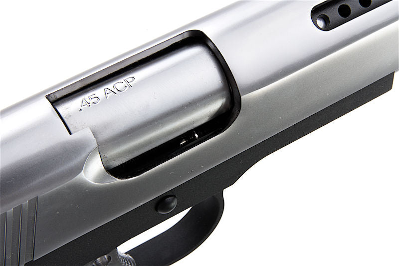 1911 .45 ACP Officer Size NE10 Series Aluminum Slide GBB Black Frame & Silver Slide by Armorer Works Customs