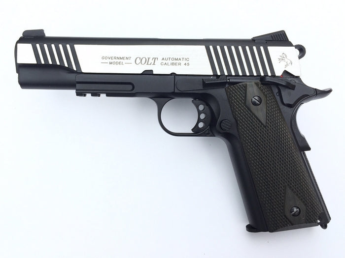 Colt 1911 Dual Tone Rail Gun Co2 GBB Scritte e Loghi Originali by Cybergun