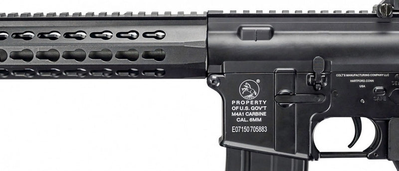 Colt M4 KeyMod 10inch CQB Crane Scritte e Loghi Originali Full Metal by Cybergun