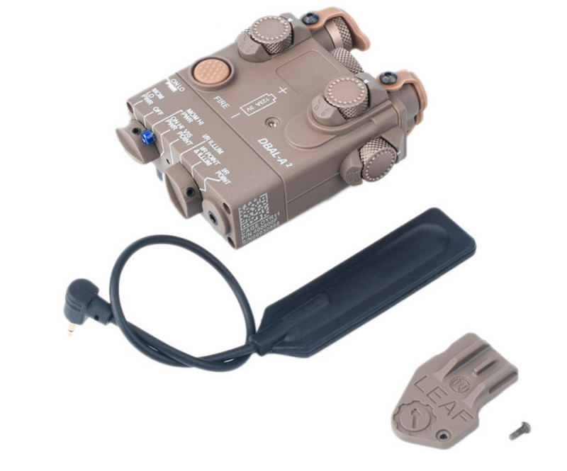 DBal-A2 Tan Aiming Device IR Green Laser - Led Torch Light 150 Lumen - Strobe by WADSN