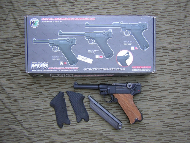 P08 4" Full Metal WE con Guancette in Legno