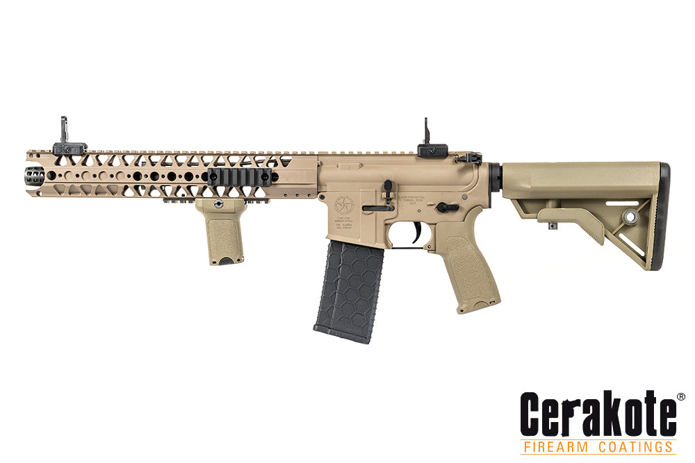 LA M4 SBR Dark Earth Lone Star Cerakote by Evolution Airsoft
