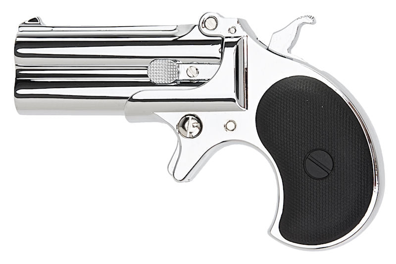 Derringer "Silver - Chrome" Full Metal Double Barrel 6mm. GNB by Maxtact