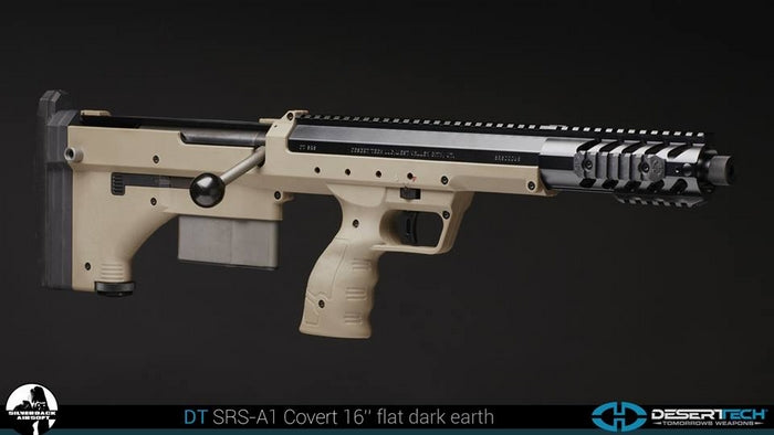 Desert Tech SRS A1 Covert 16inch Dark Earth Bolt Action by Silverback Airsoft