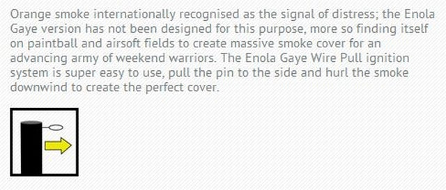 Enola Gaye EG18 - M18 Type Orange Assault Pin Smoke Grenade Fumogeno Arancione con Anello a Strappo by Enola Gaye