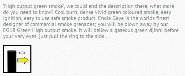 Enola Gaye EG18 - M18 Type Green Assault Pin Smoke Grenade  Fumogeno Verde con Anello a Strappo by Enola Gaye