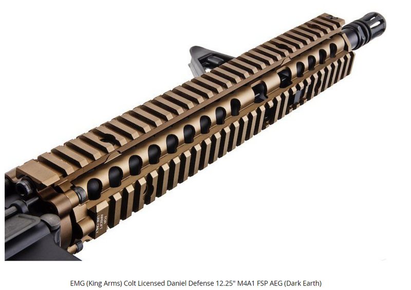 EMG > King Arms M4A1 FSP 12.25" Colt & Daniel Defense Fully Licensed DE Dark Earth by King Arms > EMG