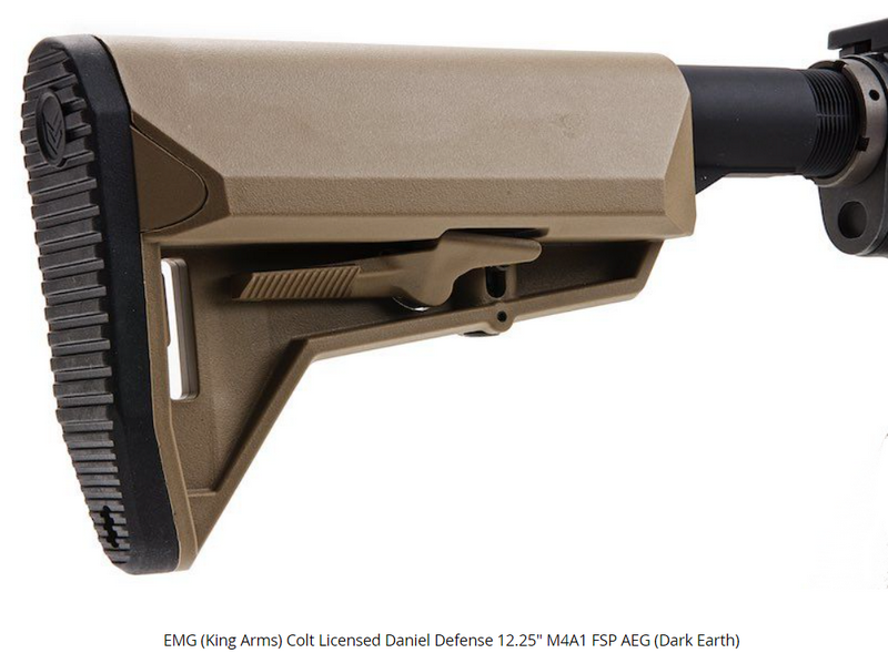 EMG > King Arms M4A1 FSP 12.25" Colt & Daniel Defense Fully Licensed DE Dark Earth by King Arms > EMG