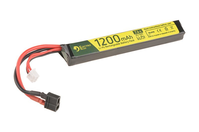 Deans T-Plug Li-Po Battery 1200mAh 25-50C 7,4V by Electro River