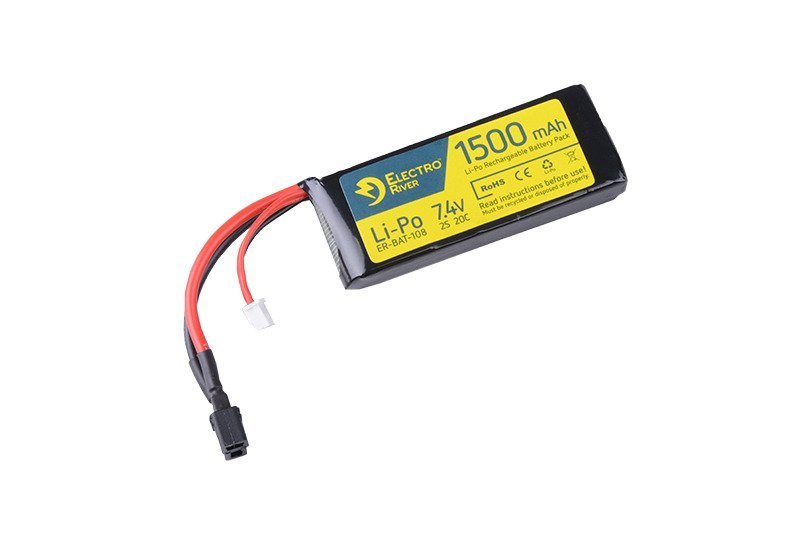 Li-Po Battery Batteria Stick 1500mAh 20-40C 7,4V by Electro River