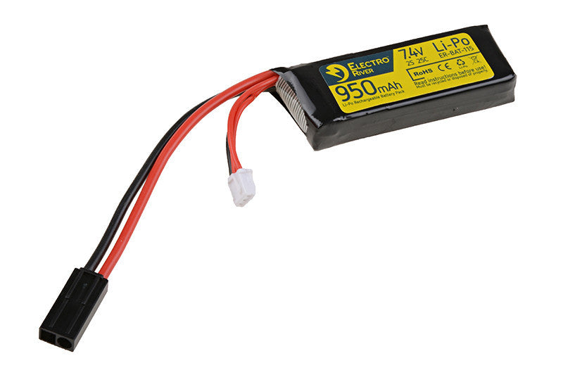 Li-Po Battery Batteria Stick 950mAh 15-30C 7,4V by Electro River