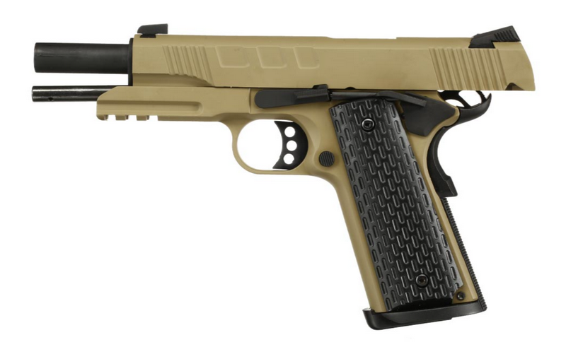 Evolution 1911 E911 DEFENDER Tan Gbb Gas Blow Back Pistol by Evolution Airsoft
