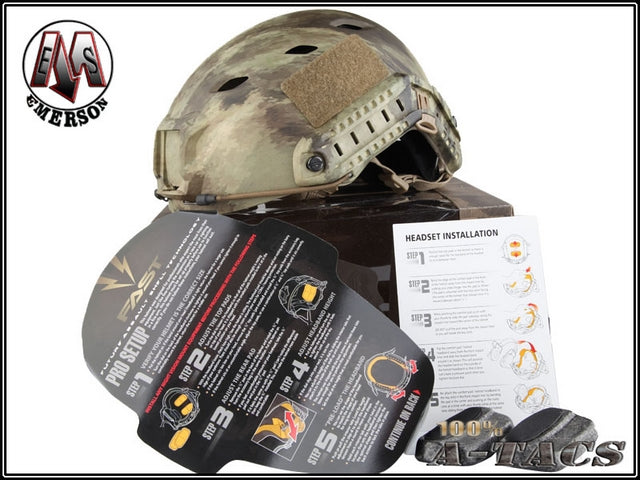 Fast BJ A-Tacs Armed Helmet by Emerson